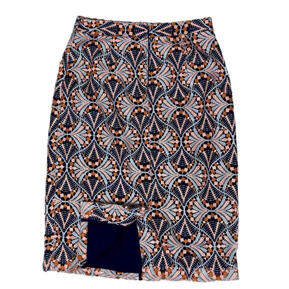 Anthropologie Pencil Skirt Women 4 Moulinette Soeurs Svetla Crochet Lace Elegant - Picture 3 of 11